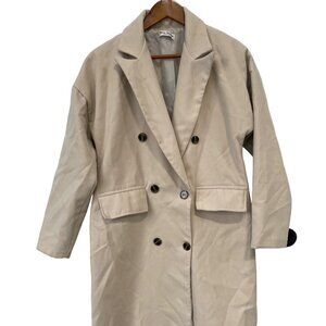 Maia Hemera Peacoat Size Medium Double Breasted Longline Long Sleeve Warm Cozy